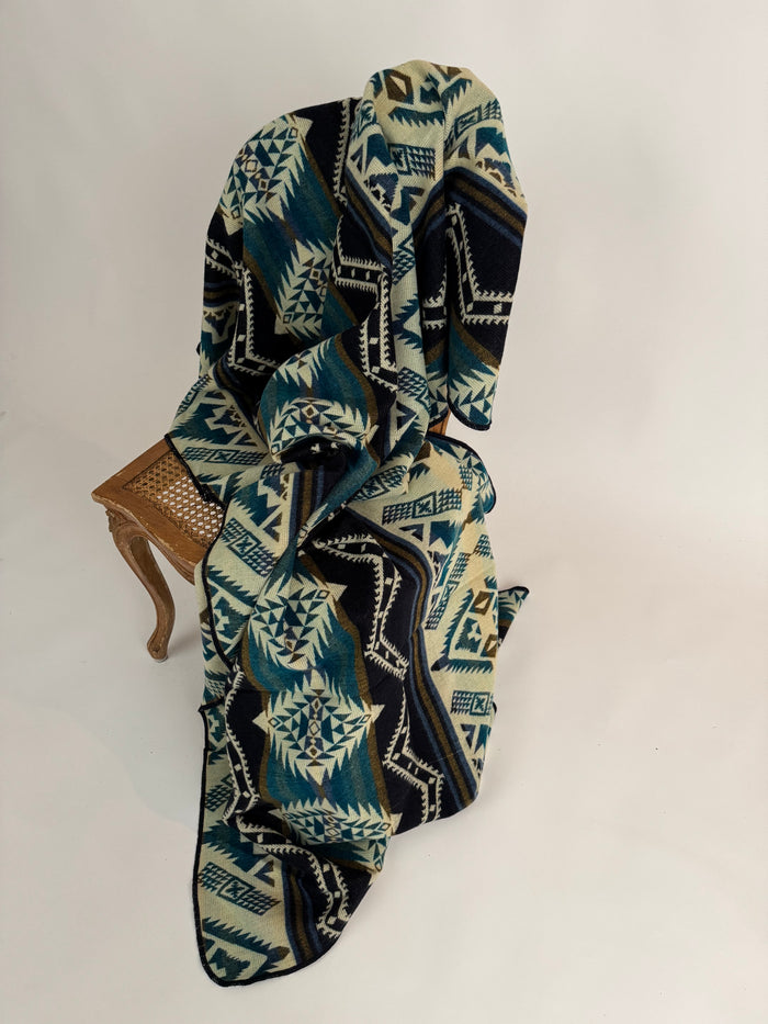 Cuzco River Water Alpaca Wool Blanket