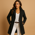 Dfina - Elegant Long Coat With Button Up
