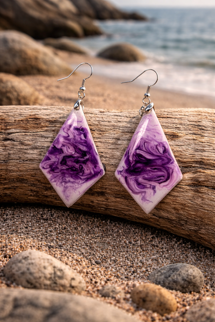 Earrings Purple Swirl
