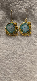 Earrings Teal Blue Dots