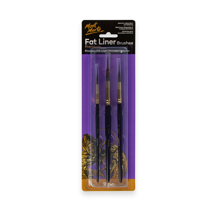 Fat Liner Brush Set Premium Taklon/Squirrel 16, 10, 6