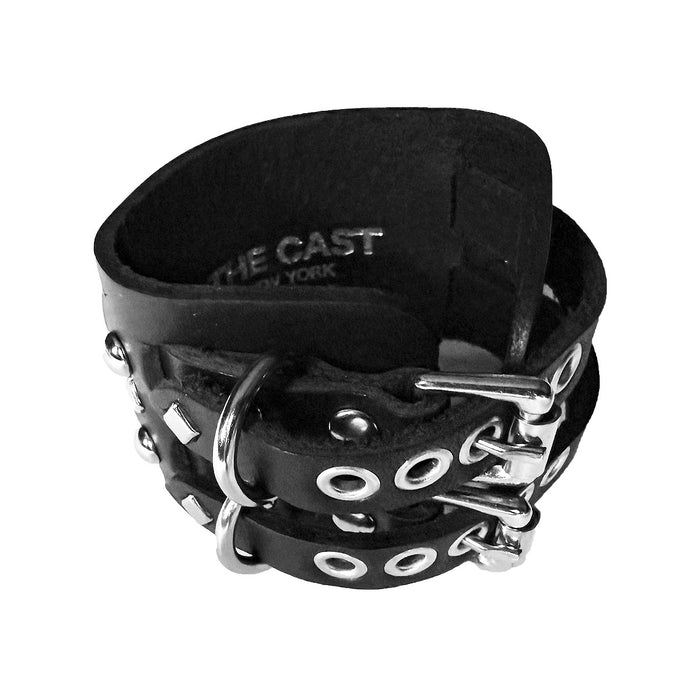 FIREWORKS 2-Row Dome Studded Leather Cuff