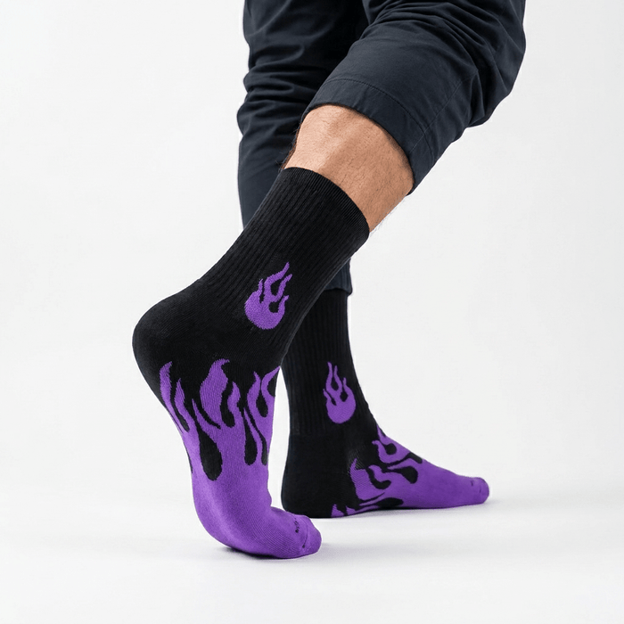 -FLAME RUNNER SOCKS - BLACK/PURPLE-