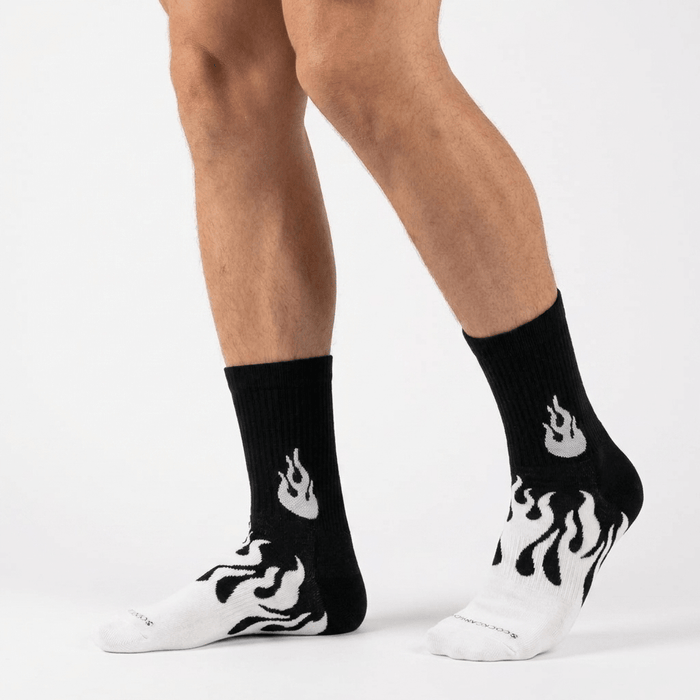-FLAME RUNNER SOCKS - BLACK/WHITE-