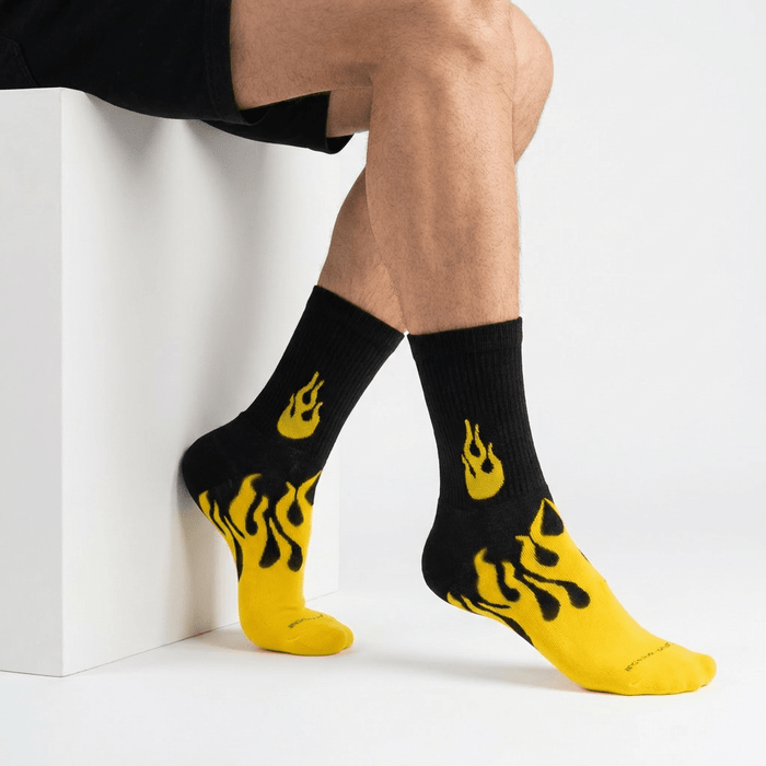 -FLAME RUNNER SOCKS - BLACK/YELLOW-