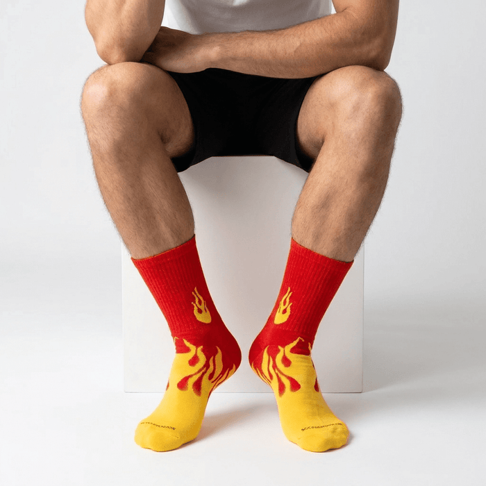 -FLAME RUNNER SOCKS - RED/YELLOW-