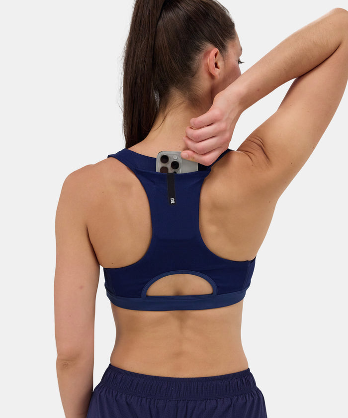 Gridlock™ Scoop Neck Run Bra - NY Navy