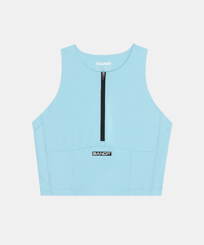 Gridlock™ Zip Front Race Crop - Vintage Blue