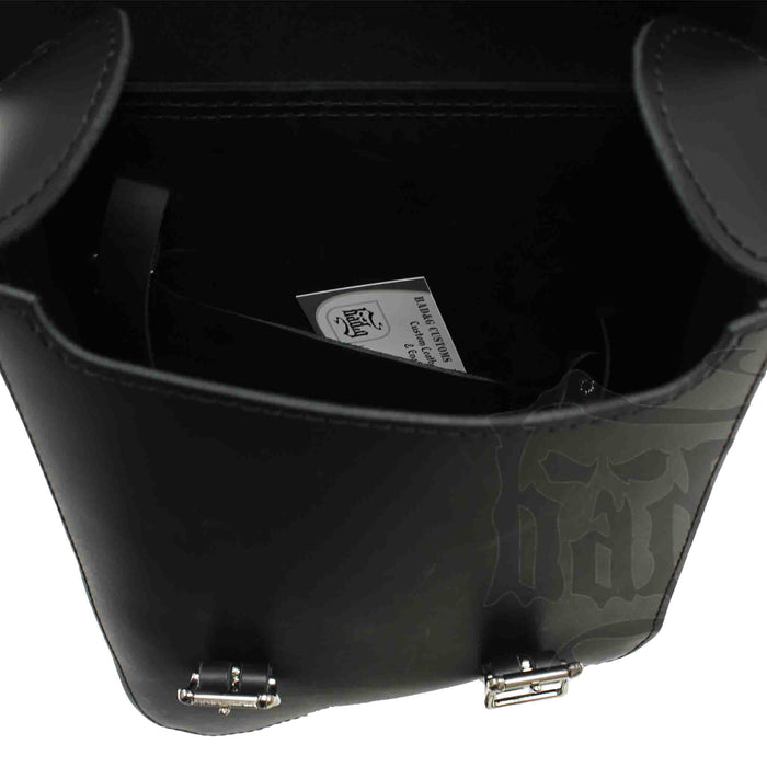 Upgrade your Harley-Davidson® Softail with the SHL03 Left Side Swingarm Solo Bag. Hand crafted in USA with premium leather and top quality hardware. Designed to fit all Pre-2017 Harley-Davidson® Softail models*. Durable and stylish, it features easy installation and it's the perfect fit for your motorcycle.
