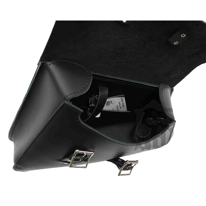 Upgrade your Harley-Davidson® Softail with the SHL06 Left Side Swingarm Solo Bag. Hand crafted in USA with premium leather and top quality hardware. Designed to fit all 2018-Later Harley-Davidson® Softail models*. Durable and stylish, it features easy installation and it's the perfect fit for your motorcycle.