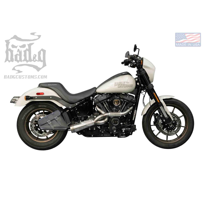 Upgrade your Harley-Davidson® Softail with the SHR06 Right Side Swingarm Solo Bag. Hand crafted in USA with premium leather and top quality hardware. Designed to fit all 2018-Later Harley-Davidson® Softail models*. Durable and stylish, it features easy installation and it's the perfect fit for your motorcycle.