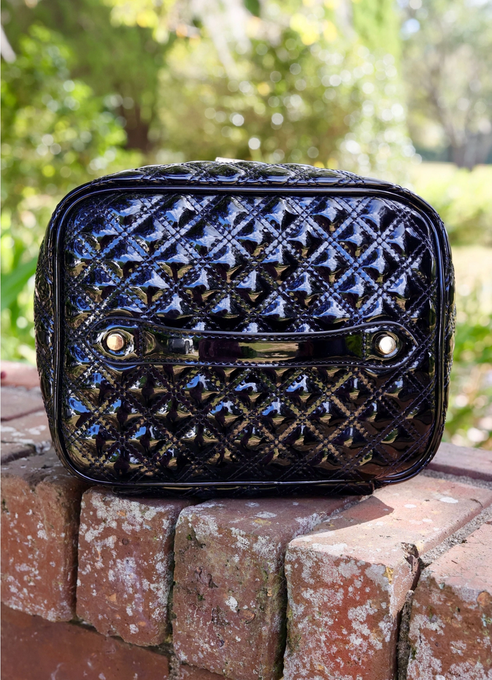 Hampton Train Case - Black Patent