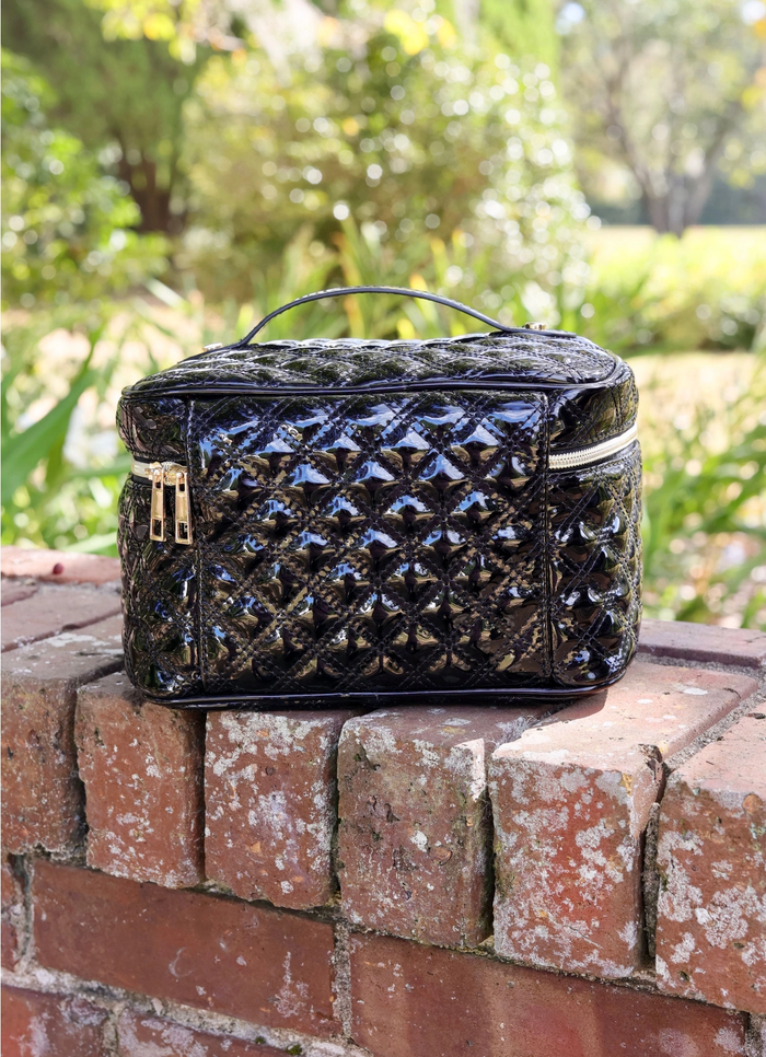 Hampton Train Case - Black Patent