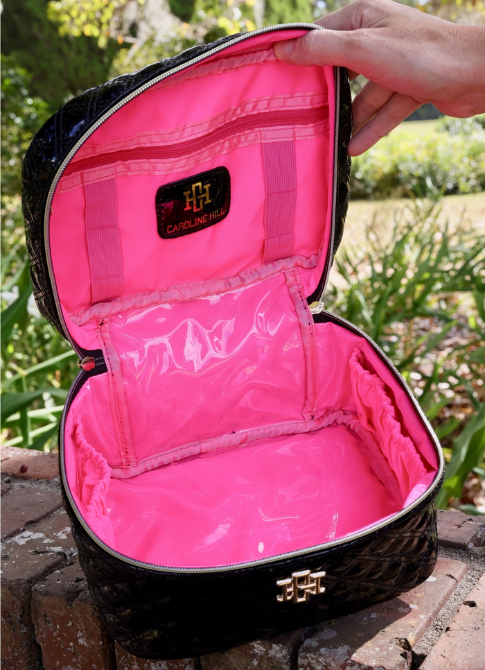 Hampton Train Case - Black Patent