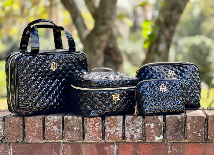 Hampton Train Case - Black Patent