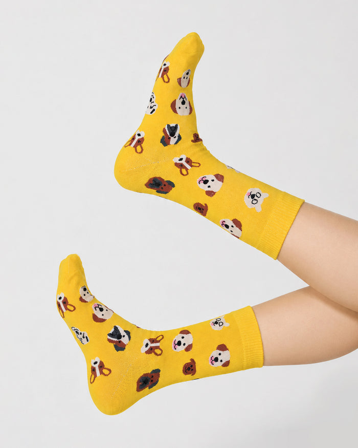 Happy Paws Edition - Sockscarving's Crew length Dog Print Socks