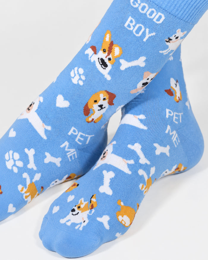 Happy Paws Edition - Sockscarving's Crew length Dog Print Socks