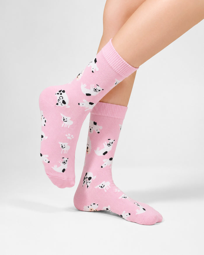 Happy Paws Edition - Sockscarving's Crew length Dog Print Socks