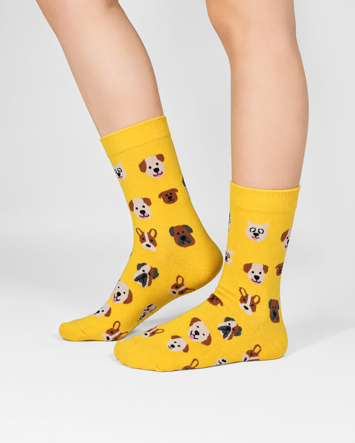 Happy Paws Edition - Sockscarving's Crew length Dog Print Socks