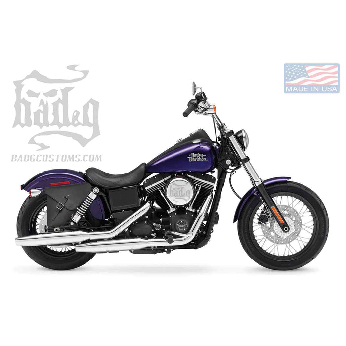 Upgrade your Harley-Davidson® Dyna with the DR032 Dyna Right Side Solo Bag. Hand crafted in USA with premium leather and top quality hardware. Durable and stylish, it's the perfect fit for your motorcycle.