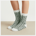 -Heart Glory Green Furry Socks-
