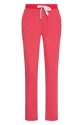 HV Society Gwyneth red printed trousers in a soft stretch cotton blend. Easy pull-on fit with a flattering slim leg. Shop at Dotique.