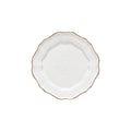 Impressions White and Gold Stoneware Salad and Dessert Plate — overall form and detail