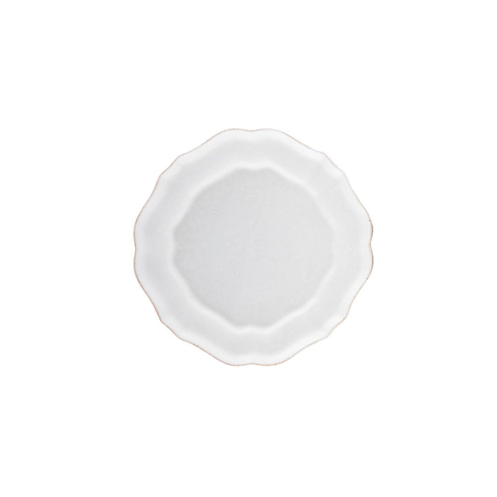 Impressions White Stoneware Salad and Dessert Plate — overall form and detail
