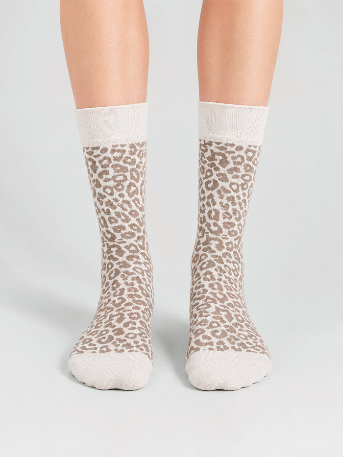 Ivory Leopard Socks- Safari Edition