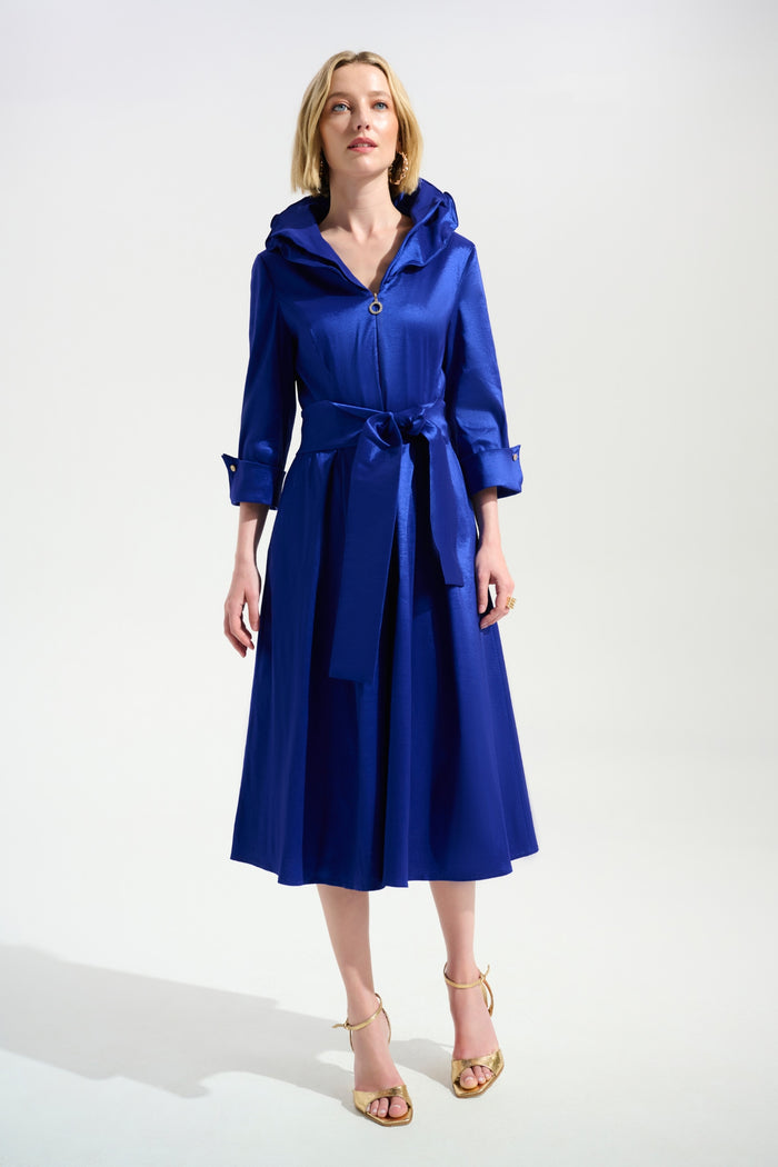 Joseph Ribkoff 261719 Signature Stretch Taffeta Fit & Flare Dress Cobalt Blue, shop Joseph Ribkoff at Dotique.