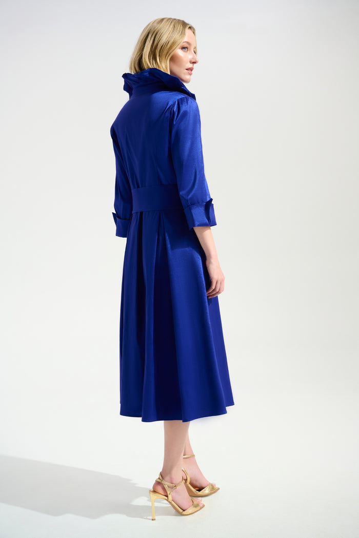 Joseph Ribkoff 261719 Signature Stretch Taffeta Fit & Flare Dress Cobalt Blue by Joseph Ribkoff available at Dotique.
