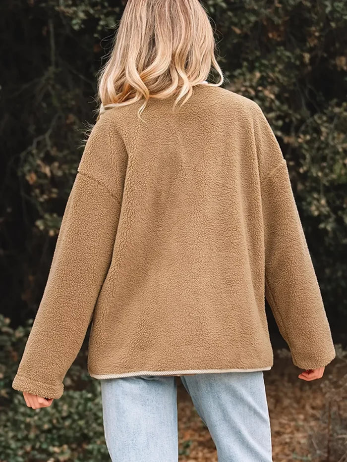 Leanne | Women's Button-Front Sherpa Teddy Jacket