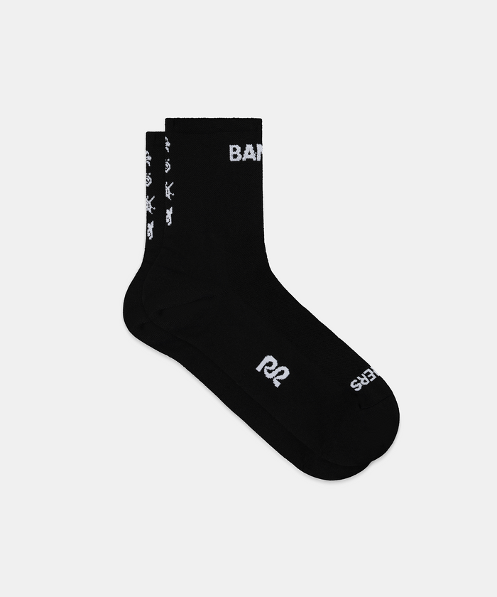 Lite Run™ Spring Motif Quarter Socks - Black / White