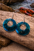 Lobster notch earrings Teal sea