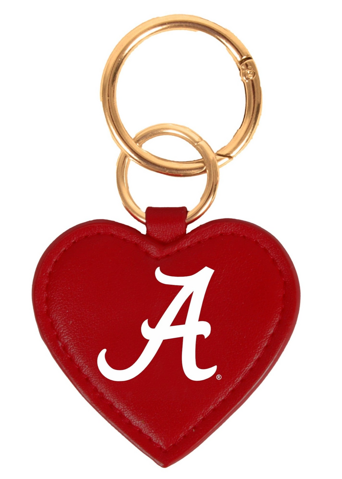 Logo Heart Purse Charm Key Ring - Alabama