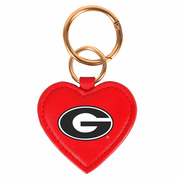 Logo Heart Purse Charm Key Ring - Georgia