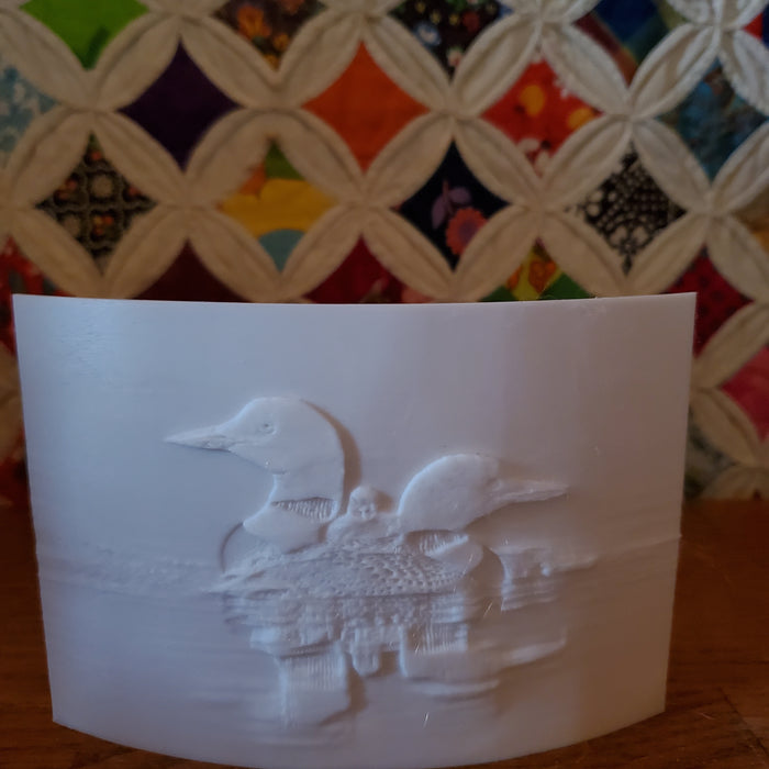Loon Family Lithophane Puck Light