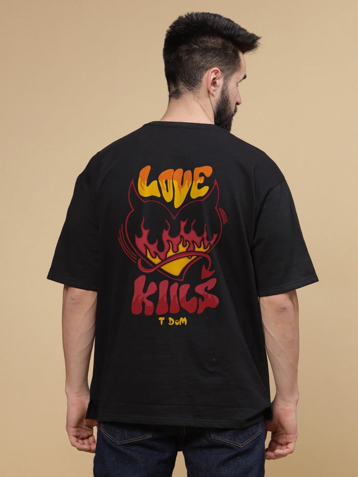 Love Kills Round Neck Oversized T-Shirt