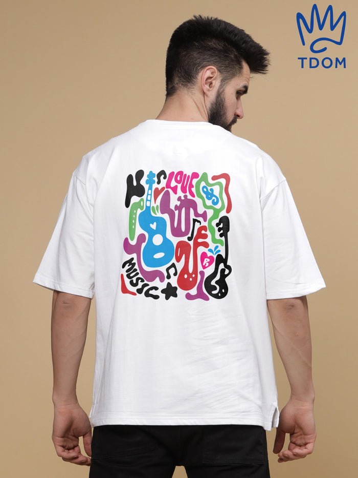 Love Music Round Neck Oversized T-Shirt