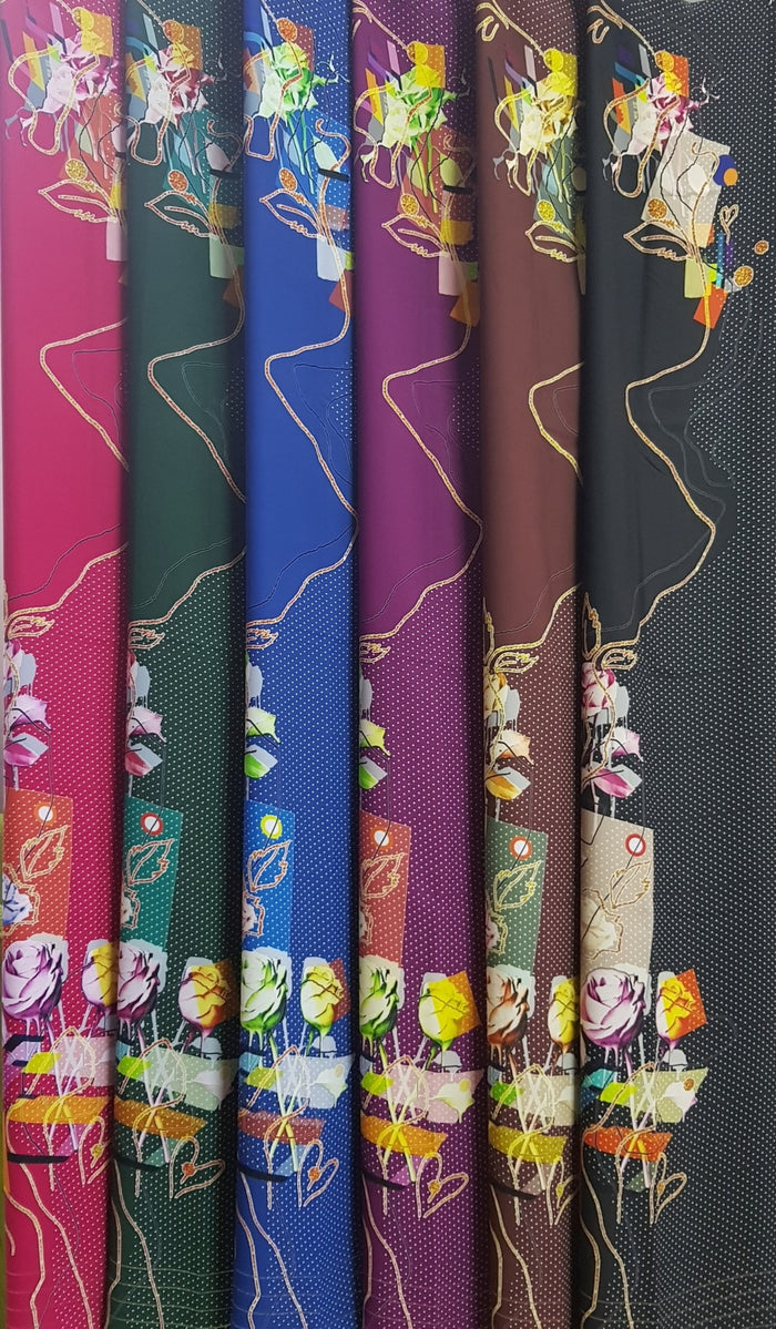 Made-to-measure ao dai by Mark&Vy using high quality, Thai Tuan fabric. Elegant, floral motif.