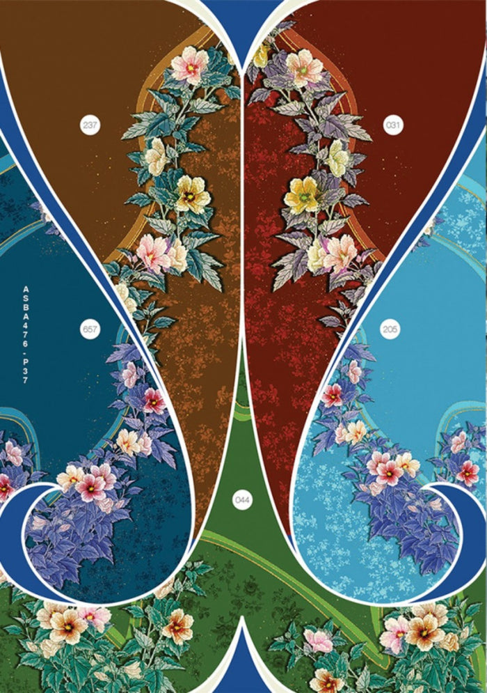 Made-to-measure ao dai by Mark&Vy using high quality, Thai Tuan fabric. Eye-catching floral motif.