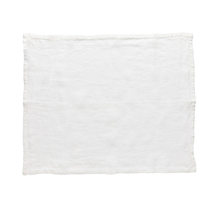 Maria Chalk White Linen Placemat — overall form and detail