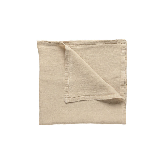 Maria Khaki Brown Linen Table Runner — overall form and detail