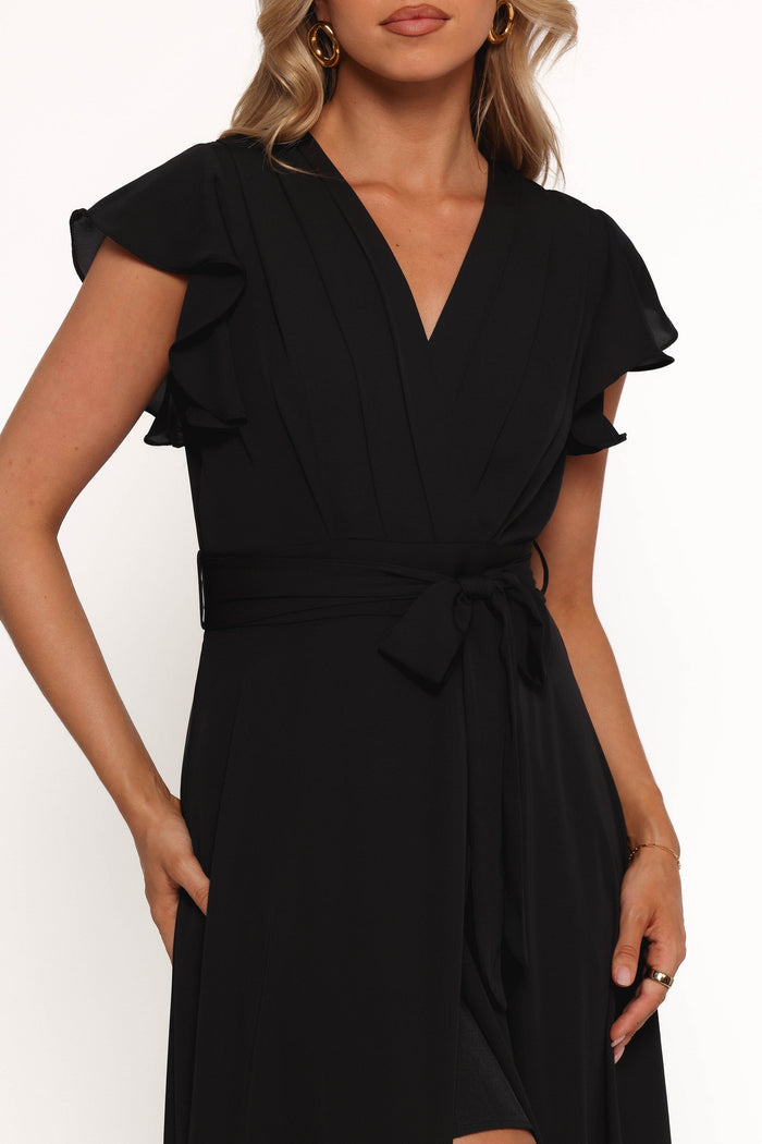 Petal and Pup USA DRESSES Maverick Wrap Maxi Dress - Black