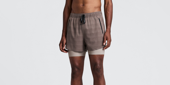 Men's CoolGrid™ 2-in-1 Run Shorts - Cocoa
