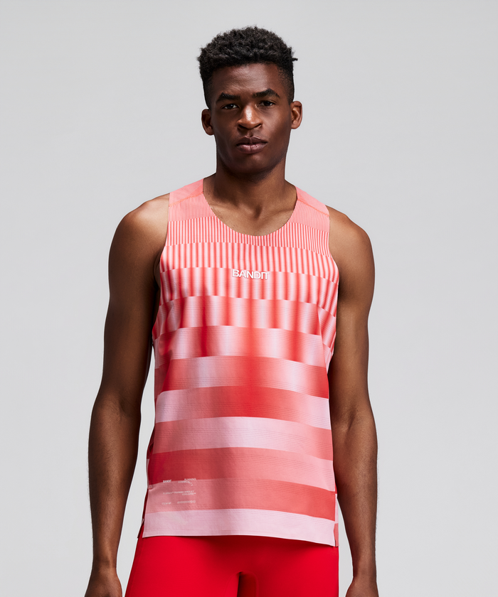 Men's CoolGrid™ Training Singlet with Flopack™ - Growing Grid - Poppy