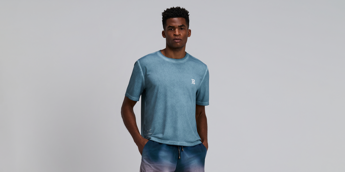 Men's FrioSoft™ Performance Box Tee - Tranquil Blue SaltFade™