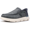 Men’s Grey Slip-On Loafers, Lightweight Casual Driving Shoes
