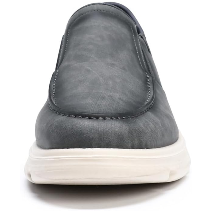Men’s Grey Slip-On Loafers, Lightweight Casual Driving Shoes