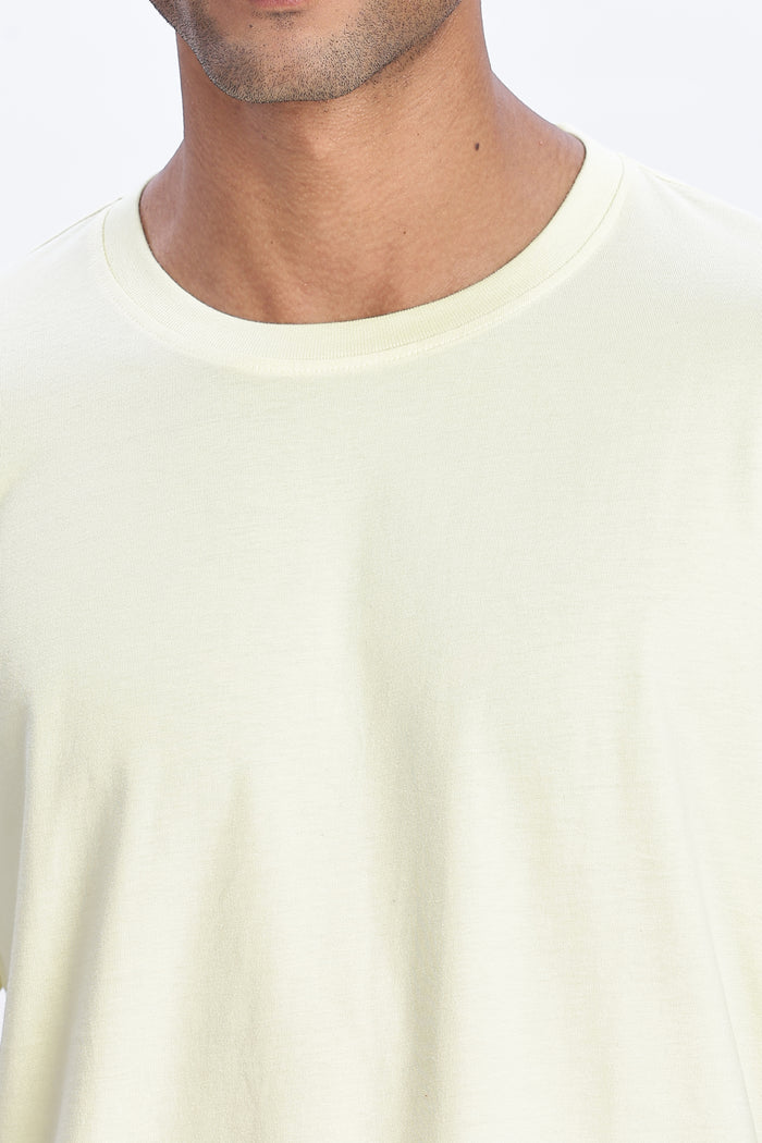 Men's Light Yellow Oversized T-Shirt